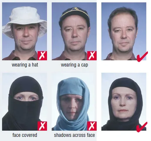 Headgear in Passport Size Photo Maker: What Can or Can't Wear