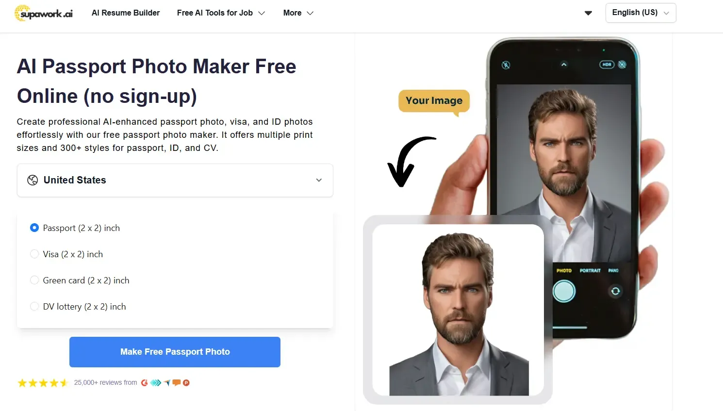 Use Supawork’s Passport Photo Maker for your Passport