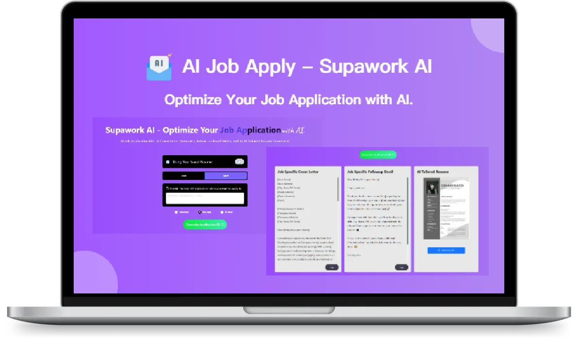 Kostenloser KI-Anschreiben-Generator (Keine Kreditkarte erforderlich) - Supawork AI